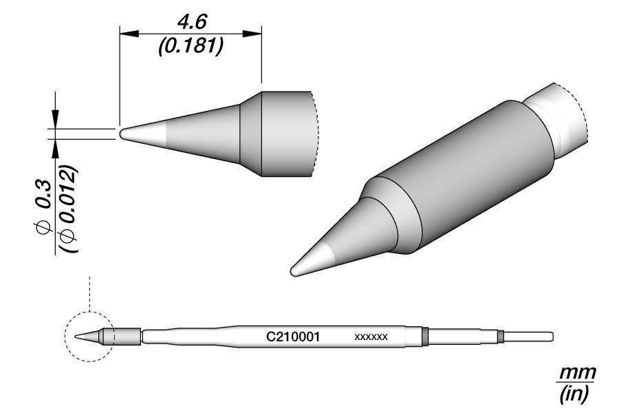 JBC PUNTA SALDANTE C210-001 - CONICA Ø 0.3 MM