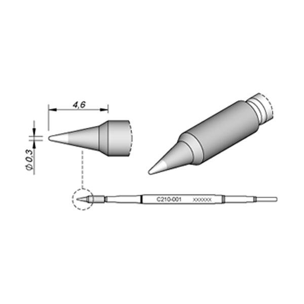 JBC PUNTA SALDANTE C210-001 - CONICA Ø 0.3 MM
