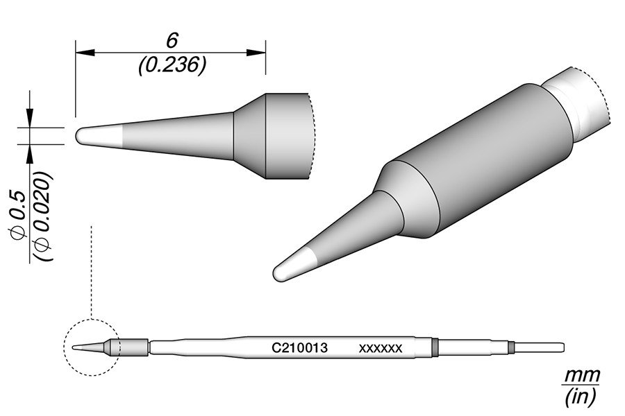 JBC PUNTA SALDANTE C210-013 - CONICA Ø 0.5 MM