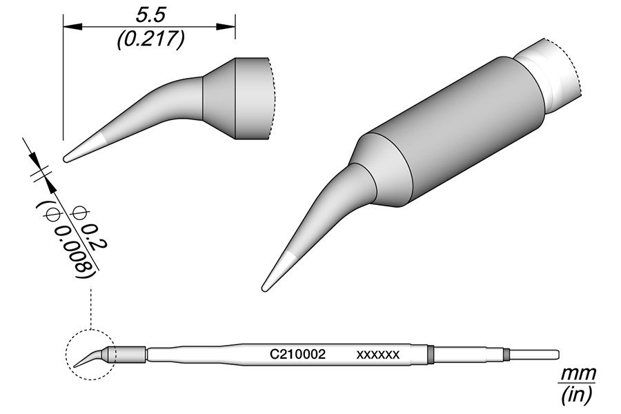 JBC PUNTA SALDANTE C210-002 - CONICA CURVA Ø 0.2