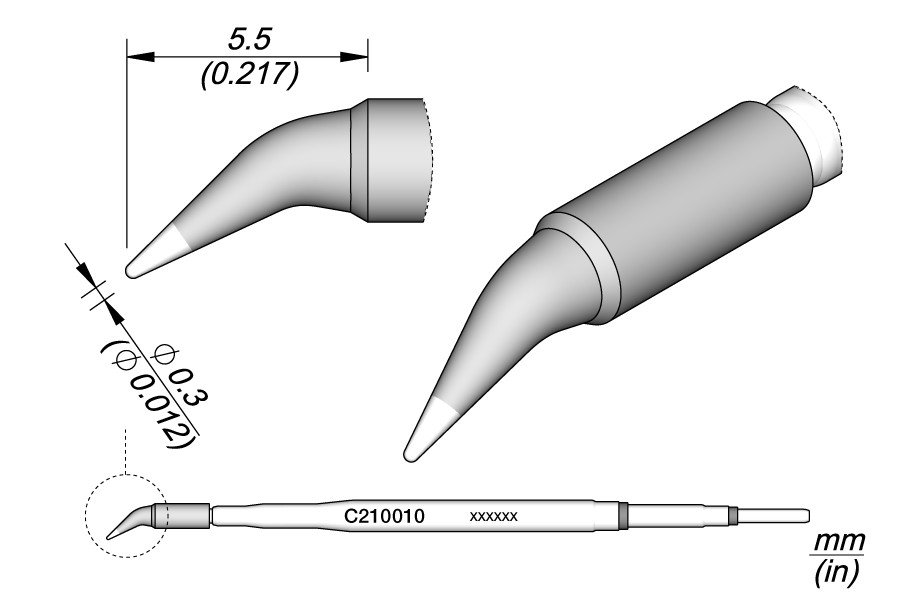JBC PUNTA SALDANTE C210-010 - CONICA CURVA Ø 0.3