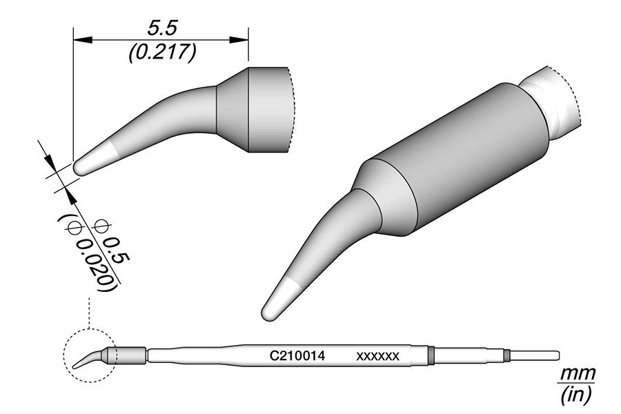 JBC PUNTA SALDANTE C210-014 - CONICA CURVA Ø 0.5