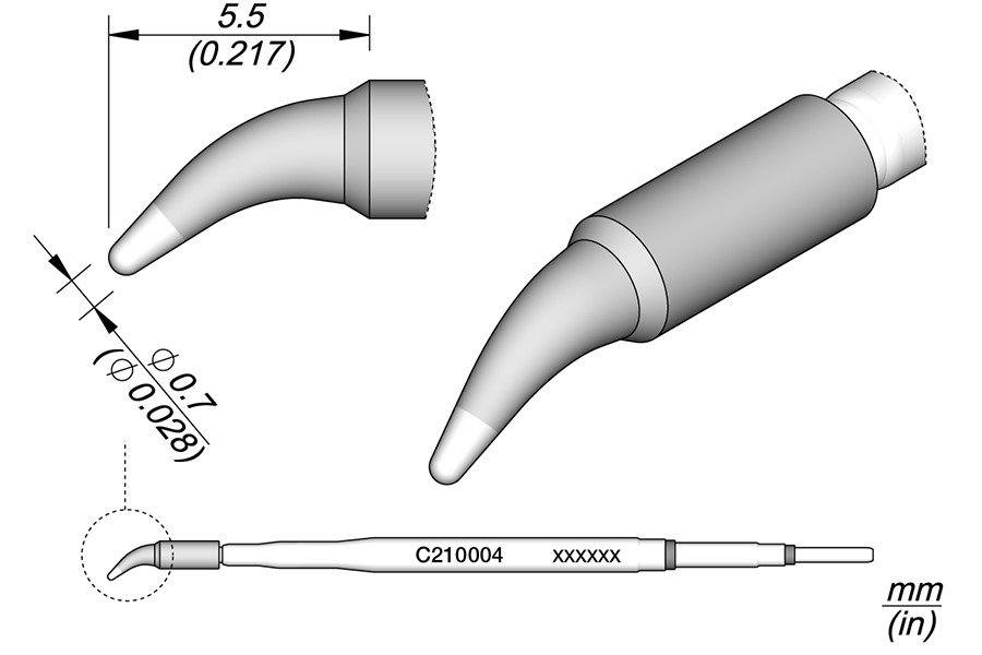JBC PUNTA SALDANTE C210-004 - CONICA CURVA Ø 0.7