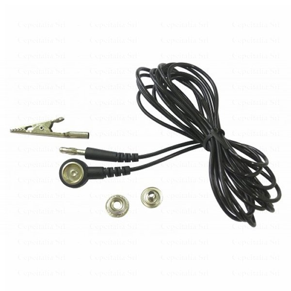 CAVETTO nero 330cm bottone femmina 10mm/banana 4mm