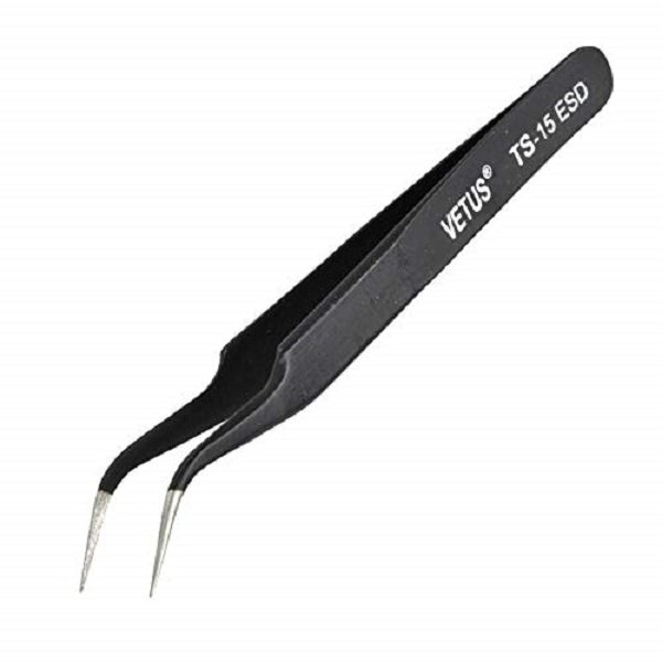 PINZETTA VETUS TS-15 ESD CON PUNTE CURVE 120 MM