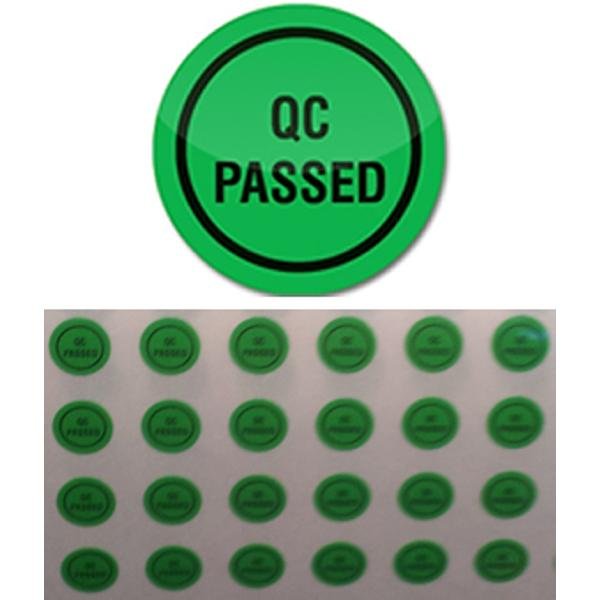 BOLLINI VERDI CARTA "QC PASSED" - rotolo 10000 pz