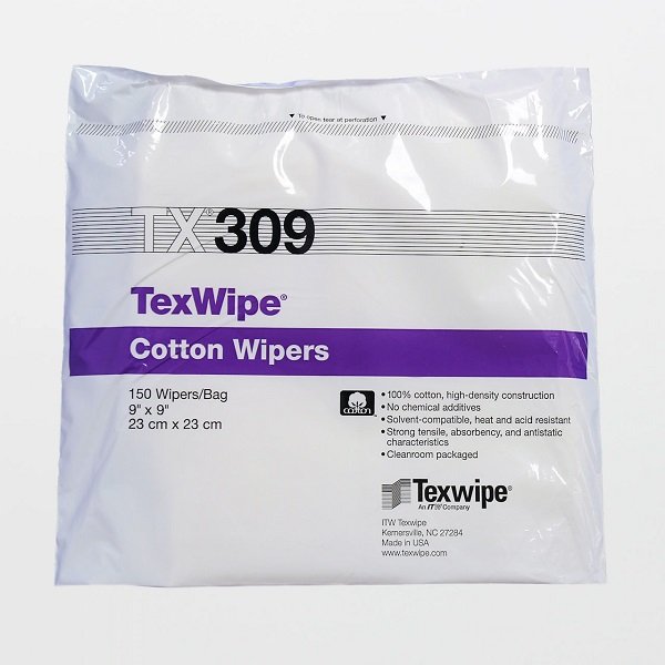 TEXWIPE TX309 - 9" X 9" 1800 COTTON CLEANROOM WIPE