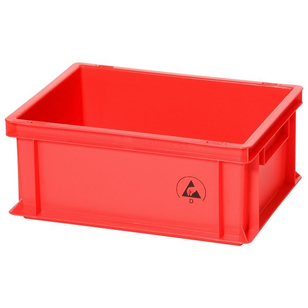 CONTENITORE ROSSO DISSIPATIVO - 400X300X170MM