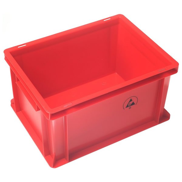 CONTENITORE ROSSO DISSIPATIVO - 400X300X220MM