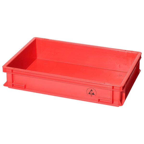 CONTENITORE ROSSO DISSIPATIVO - 600X400X170MM