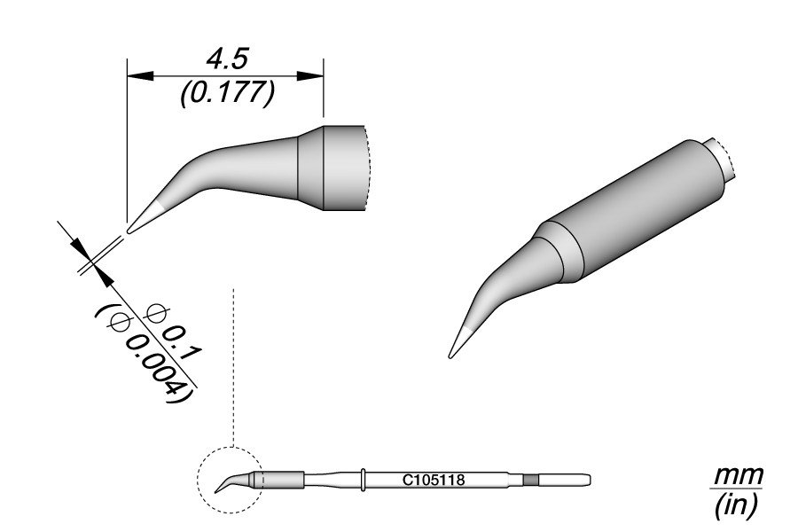 JBC NANOPUNTA SALDANTE C105-118 - CONICA CURVA Ø