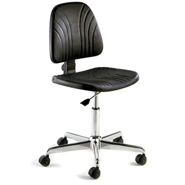 SEDIA ESD IN PU COLORE NERO CON RUOTE - CORSA