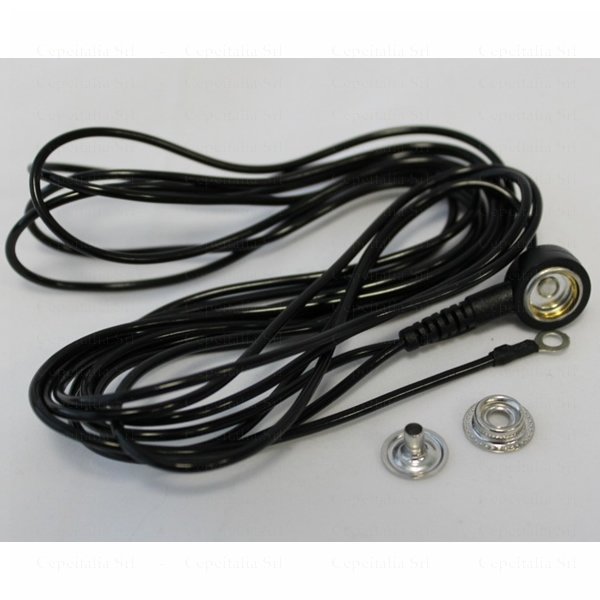 CAVETTO nero 330cm bottone femmina 10mm/capocorda