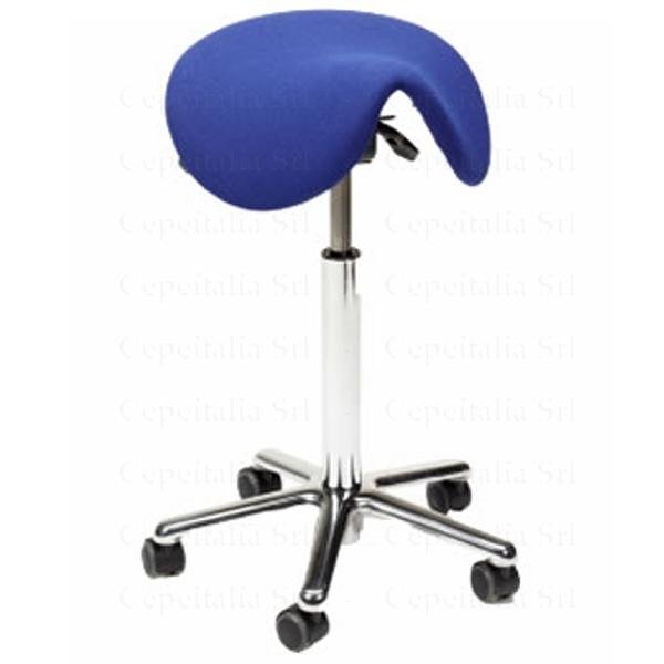 TRESTON - SEDIA A FORMA DI SELLA - BLU - CON RUOTE