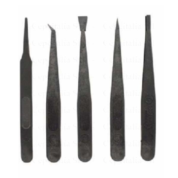 TWEEZER KIT, CLEANROOM, CONDUCTIVE, 5 PC