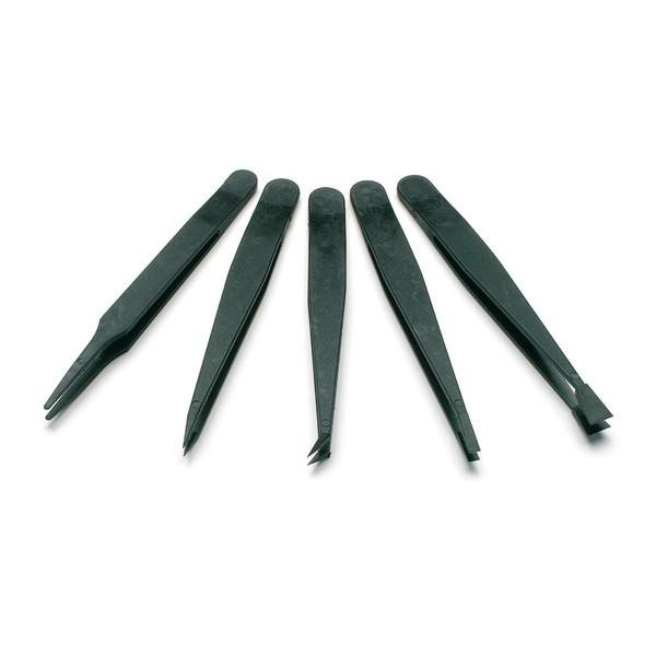 KIT PINZETTE ESD IN FIBRA DI CARBONIO (KIT 5