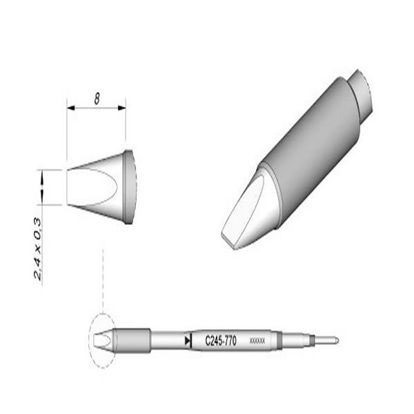 JBC PUNTA SALDANTE C245-770 - SCALPELLO Ø 0.3 MM