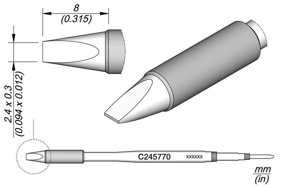JBC PUNTA SALDANTE C245-770 - SCALPELLO Ø 0.3 MM