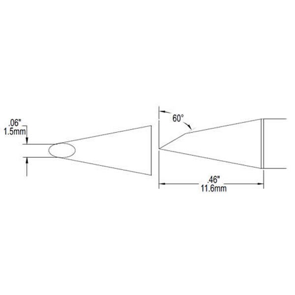 METCAL SCP-DRH615 - PUNTA A ZOCCOLO 1.5 MM