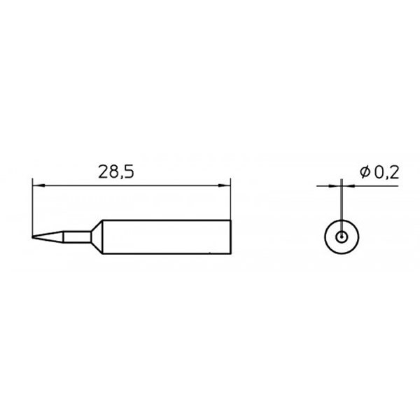 WELLER XNT 1S - PUNTA CONICA 02MM