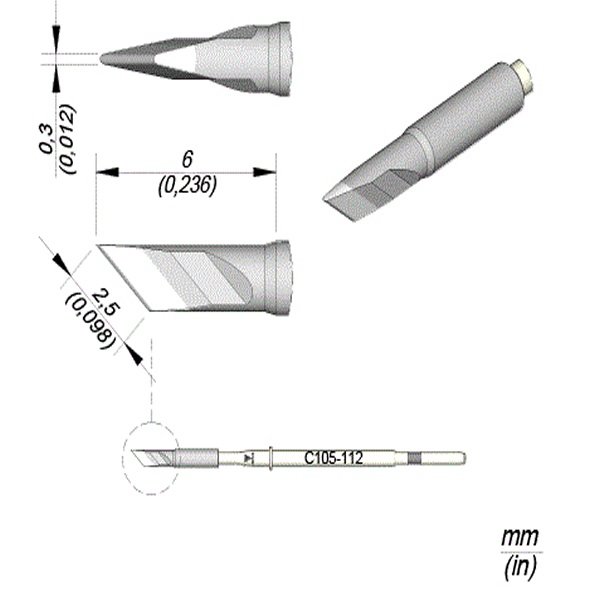 JBC NANOPUNTA SALDANTE C105-112 - LAMA 2.5X0.3MM