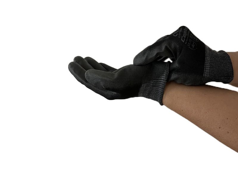 GUANTI ESD XL - NERI PU ANTISCIVOLO FIBRA DI CARB