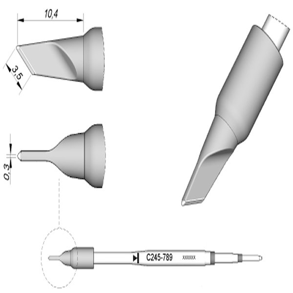 JBC PUNTA SALDANTE C245-789 - A COLTELLO 3.5 X 0.3