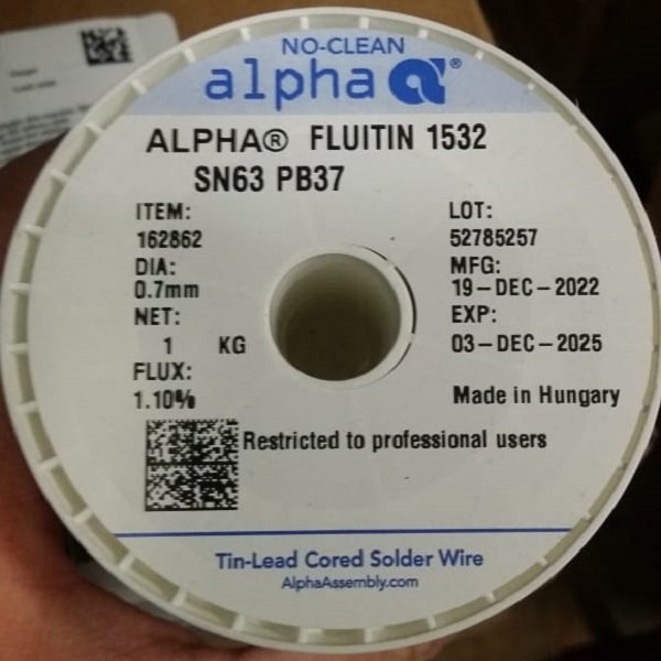162862 ALPHA FLUITIN 1532 1.1 Sn63/Pb37 Ø0,7mm 1kg