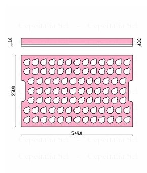 VASSOIO IN FOAM ESD ROSA 549X351X10+30MM - 88 POSE