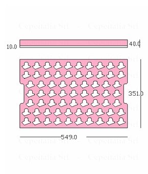 VASSOIO IN FOAM ESD ROSA 549X351X10+30MM - 67 POSE
