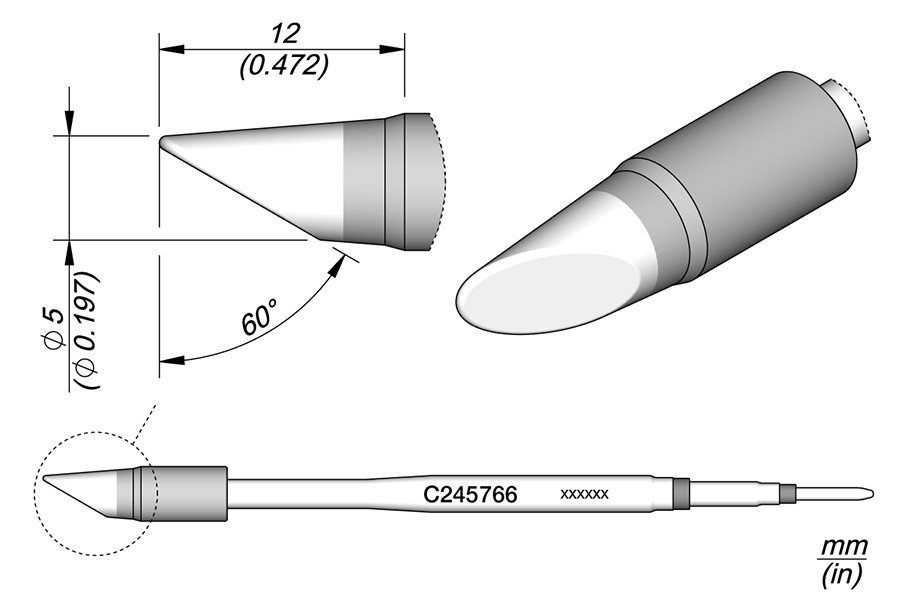 JBC PUNTA SALDANTE C245-766 - SMUSSATA Ø 5