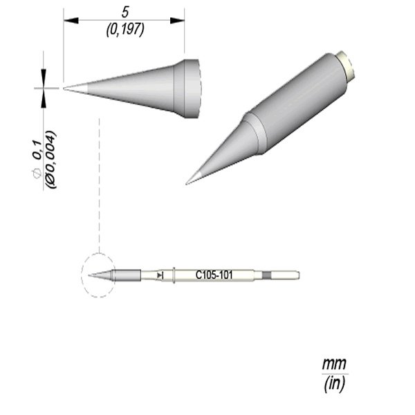JBC NANOPUNTA SALDANTE C115-101 - CONICA Ø 0.1 MM