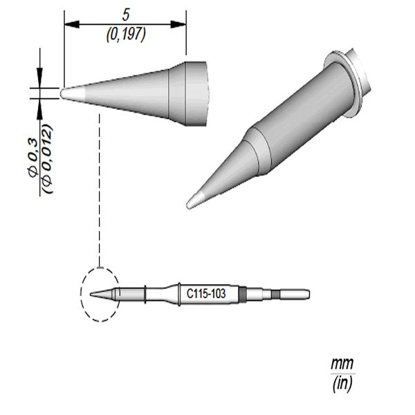 JBC NANOPUNTA SALDANTE C115-103 - CONICA Ø 0.3 MM