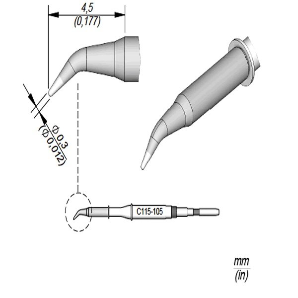 JBC NANOPUNTA SALDANTE C115-105 - CONICO PIEGATO
