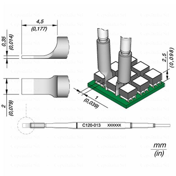 JBC PUNTA PINZA TERMICA C120013 - LAMA 2.0 MM