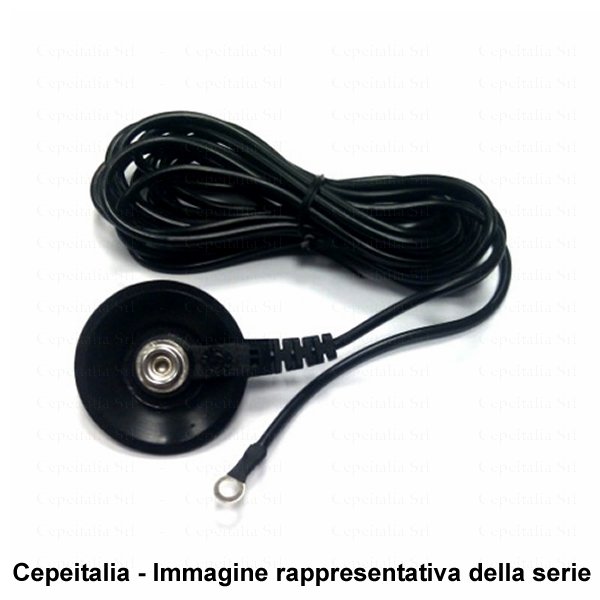 CAVETTO nero 400cm bottone maschio 10mm/capocorda