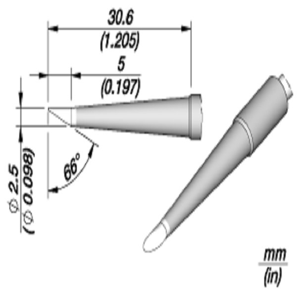 JBC PUNTA SALDANTE SMUSSATA C245795 - Ø 2.5 MM