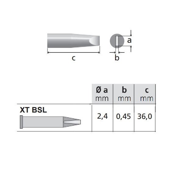 WELLER XT BSL PUNTA CACCIAVITE Ø 2,4MM PER