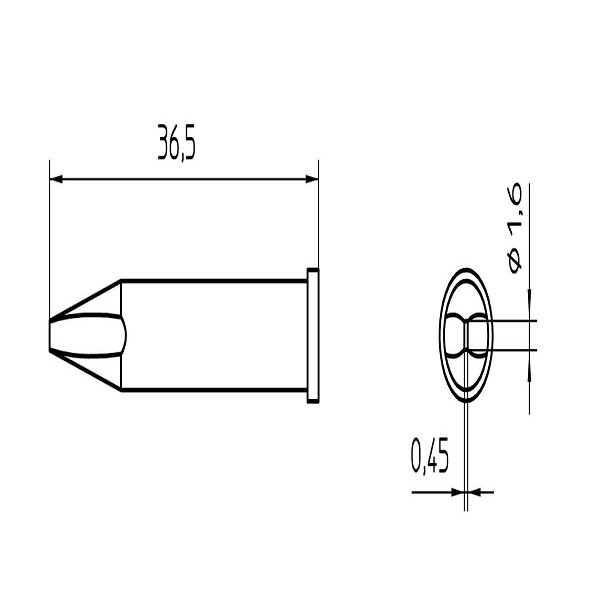 WELLER XT-ASL PUNTA A SCALPELLO 1.6X0.45MM