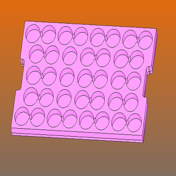 VASSOIO IN FOAM 37 POSE ESD ROSA 549X351X10+20MM