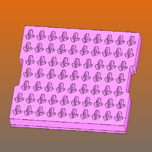 VASSOIO IN FOAM 67 POSE ESD ROSA 549X351X10+30MM