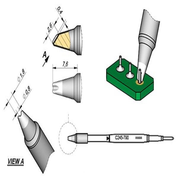 JBC PUNTA SALDANTE C245-790 - PIN/CONNETTORE