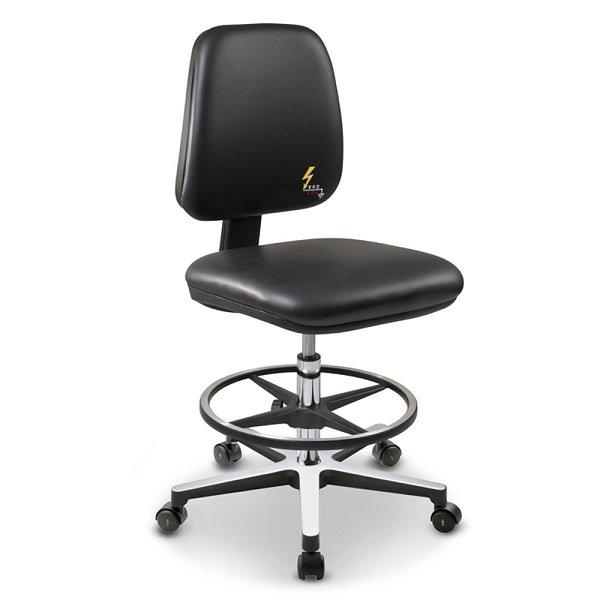 SEDIA ANTISTATICA ESD IN ECOPELLE CON RUOTE E