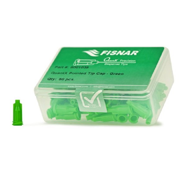 8001039 QUANTX POINTED TIP CAP GREEN  50PZ