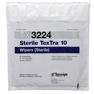 TEXWIPE TX3224 STERILE TEXTRA10 9"X9" CLEANROOM