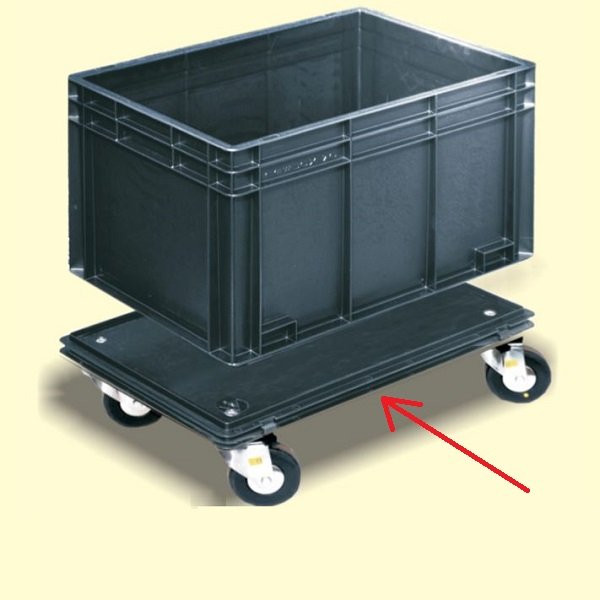 ROLLBOX 64F BASE conduttiva con ruote-2 con freno
