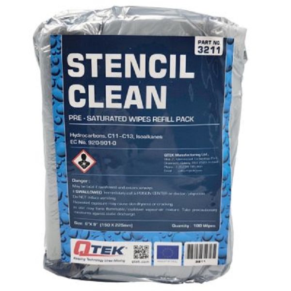 QTEK 3211 REFILL PRE-SATURATED WIPES 150X225MM