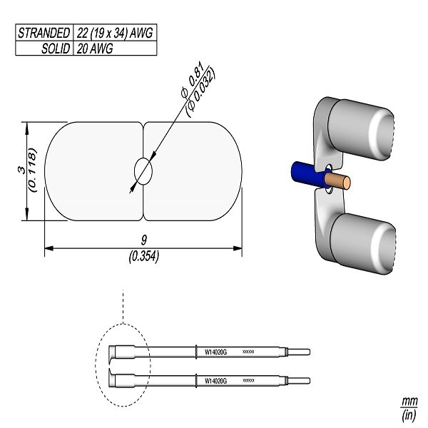 JBC W14020G PUNTA Ø 0,81 MM PER SPELAFILI WS140