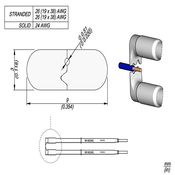 JBC W14024G PUNTA Ø 0,51 MM PER SPELAFILI WS140