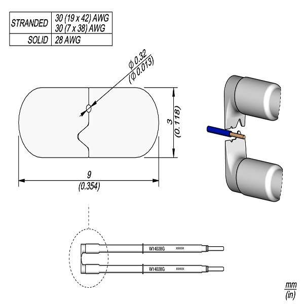 JBC W14028G PUNTA Ø 0,32 MM PER SPELAFILI WS140